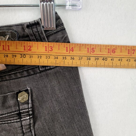 Vintage1 Black Distressed Skinny Jeans Zipper Ankle Stitch Detailing Size 25 - Picture 14 of 15